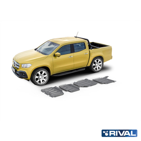 Unterfahrschutz Set (Kühler, Motor, Getriebe, Verteilergetriebe) Mercedes-Benz X-Class 2017-;  Nissan Navara (Frontier) 2004-2010; 2010-2015; Pathfinder 2004-2010; 2010-2014; 3 l. / Dieselkraftstoff; 2,3 l. / Dieselkraftstoff; 2,5 l. / Dieselkraftstoff; 4 l. / Benzin